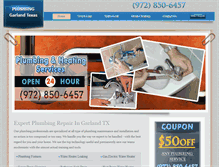 Tablet Screenshot of plumbinggarland-tx.com